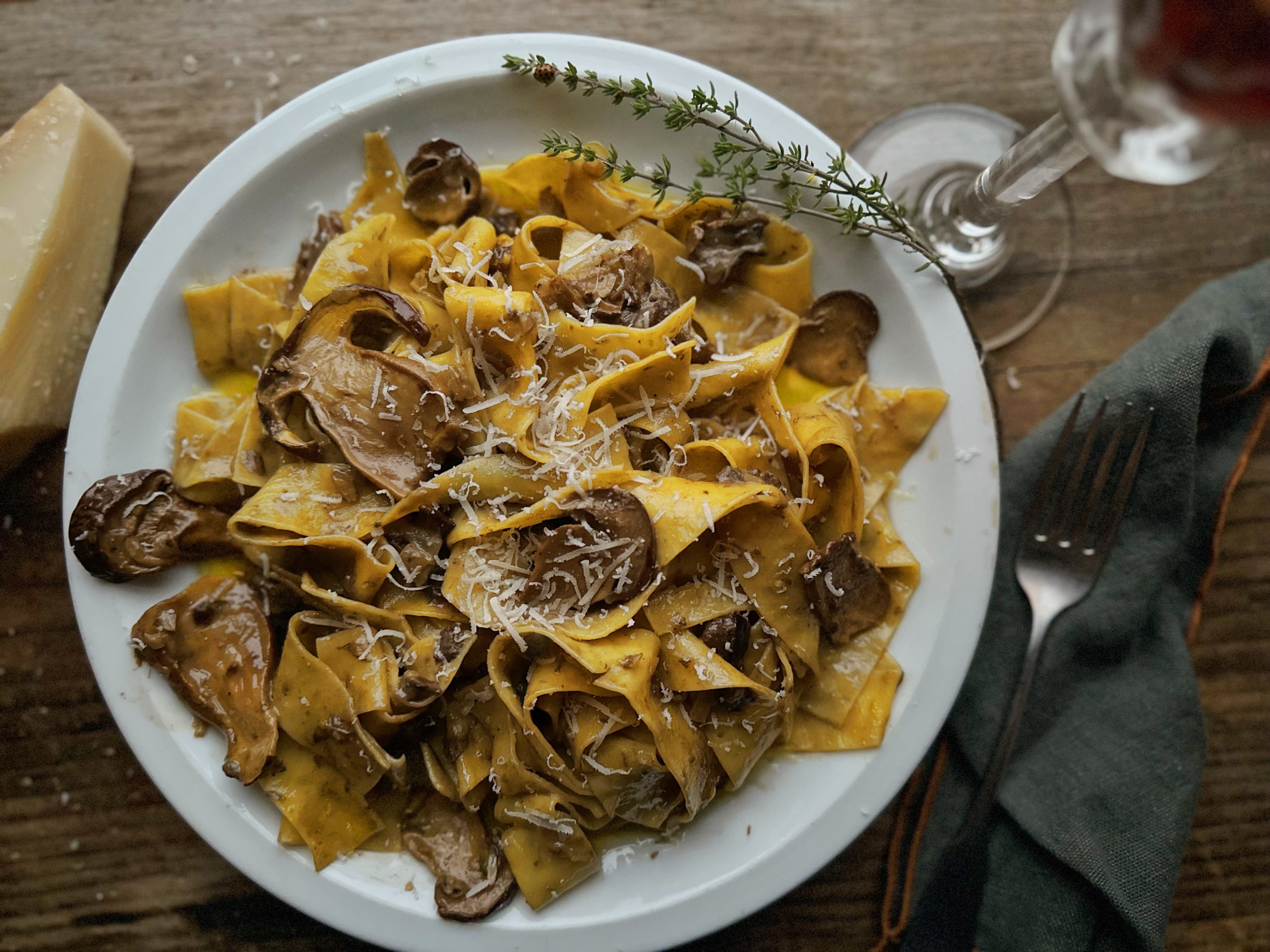 Porcini Pappardelle with Cream and Herbs Recipe Tom Beckbe