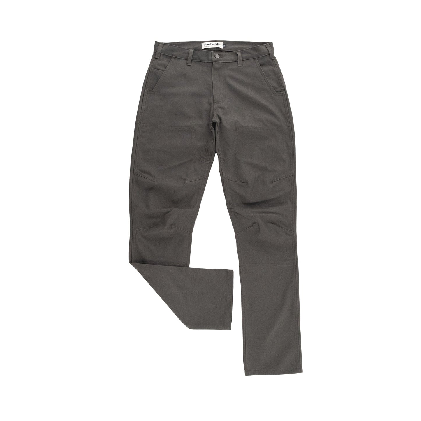 Dark green Tom Beckbe Rutledge Double-Front Pant with classic fit, front pockets, and belt loops on a white background.