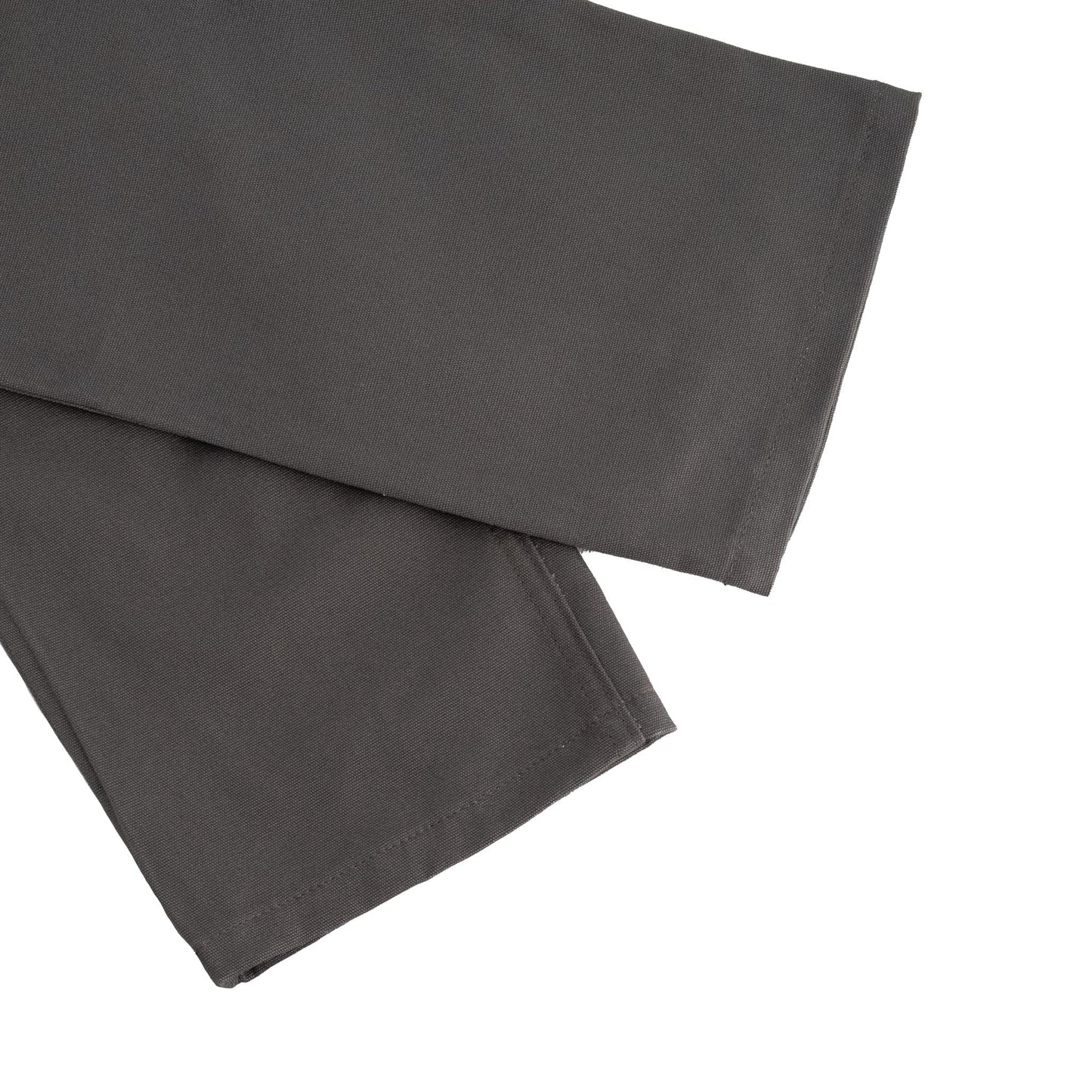 Close-up of smooth, neatly edged dark gray fabric—ideal for Tom Beckbes Rutledge Double-Front Pant.