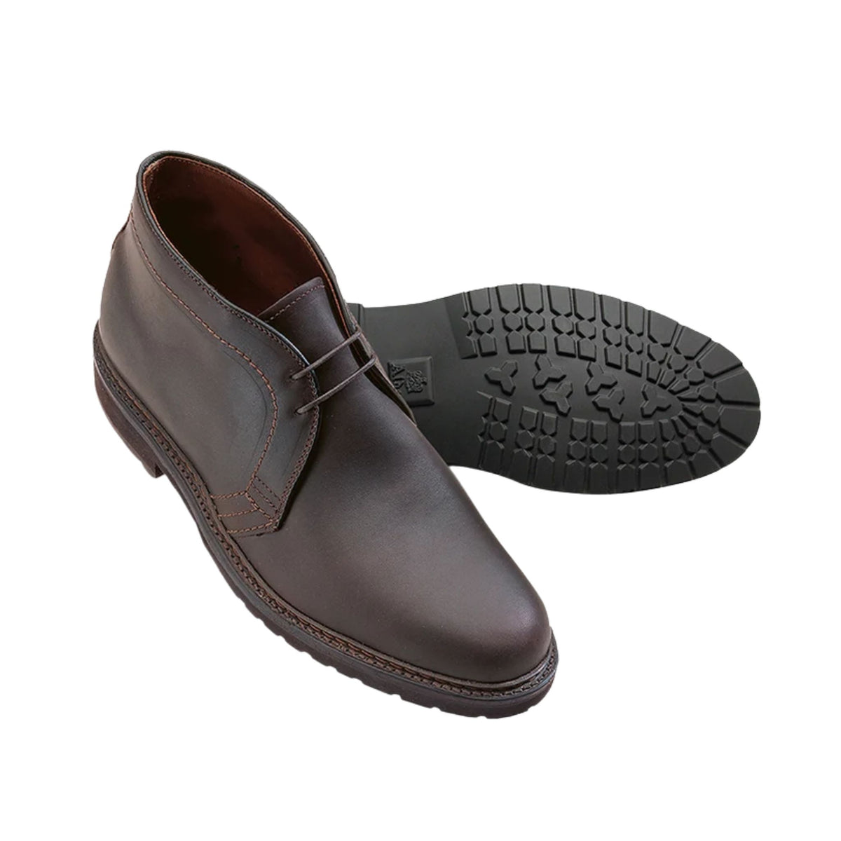 Tom Beckbe Alden #1272S Chukka Boot in brown Kudu leather with visible stitching and Goodyear welted sole shown.