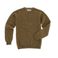 Tom Beckbe Albemarle Henley Sweater in brown wool with three neckline buttons, shown flat on a white background.