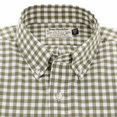 Green and white checkered button-down shirt with a Ducks Unlimited label on the collar.