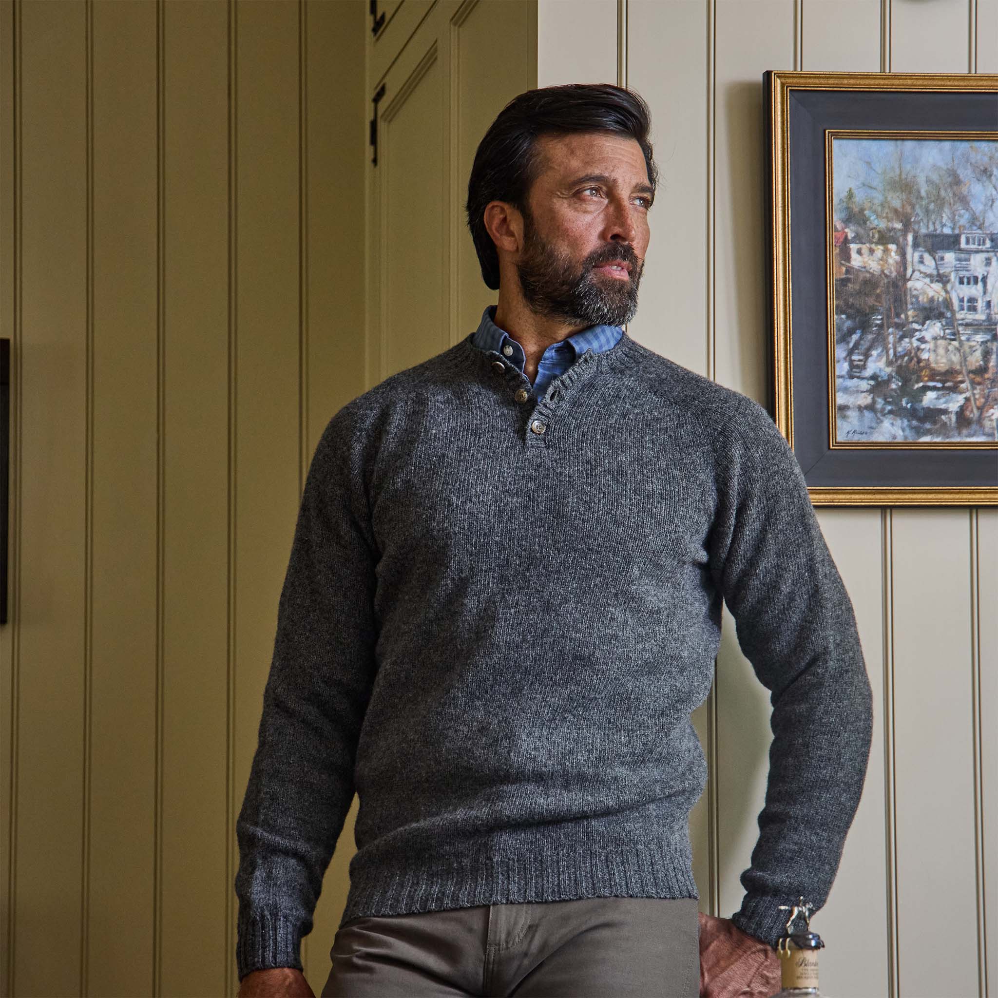 Albemarle Classic Wool Henley Sweater - Tom Beckbe