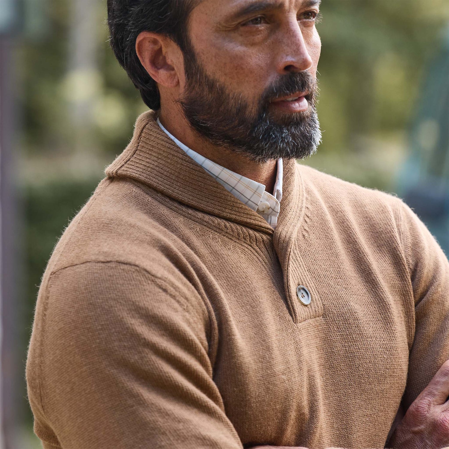 Henry Shawl Sweater in Royal Alpaca