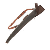 The Tom Beckbe Canvas Gun Sleeve, weatherproof with shoulder strap and zipper, stylishly protects your firearm.