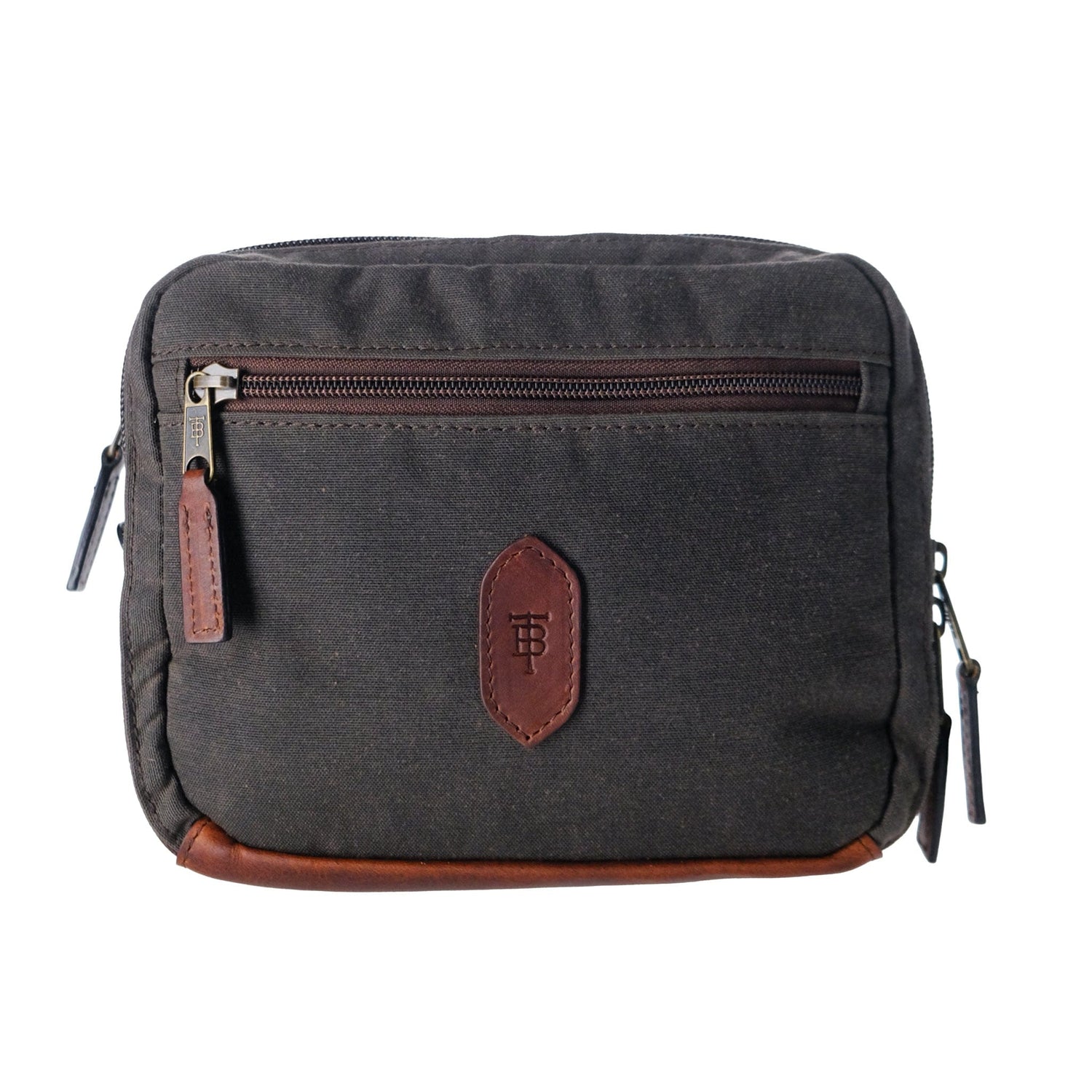 men's canvas travel toiletry bag Tom Beckbe Canvas Hanging Toiletry Bag / Bark