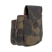 The Tom Beckbe Classic Camo Shell Bag is a waxed canvas pouch with flap closure, perfect for carrying shotgun shells.