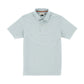 Tom Beckbe Coastal Polo: A light gray mens shirt with a collar, short sleeves, and moisture-wicking fabric for comfort.