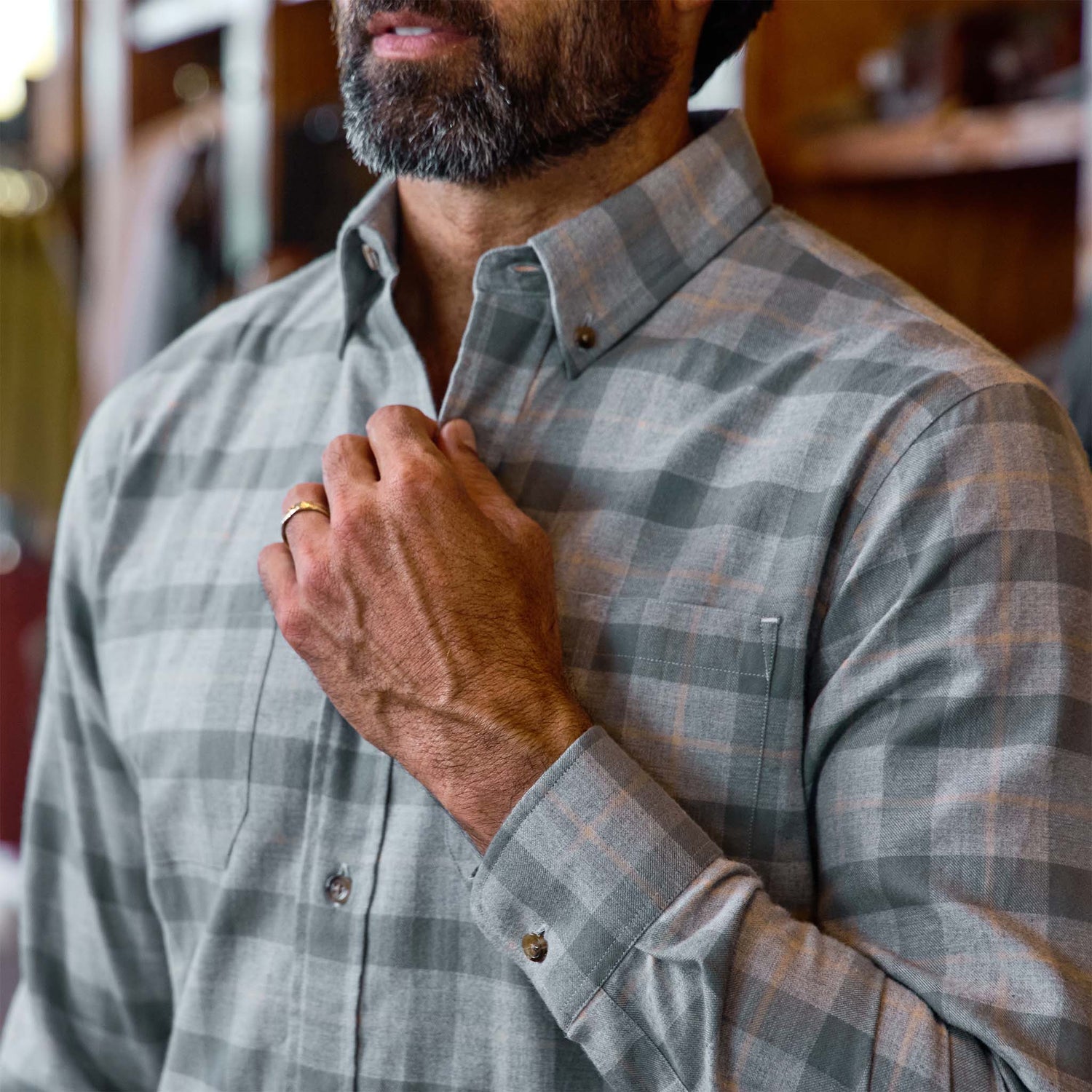 Dixon Brushed Cotton Twill Shirt
