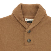 Henry Shawl Sweater in Royal Alpaca by Tom Beckbe—classic men's style with shawl collar and two-button detail.