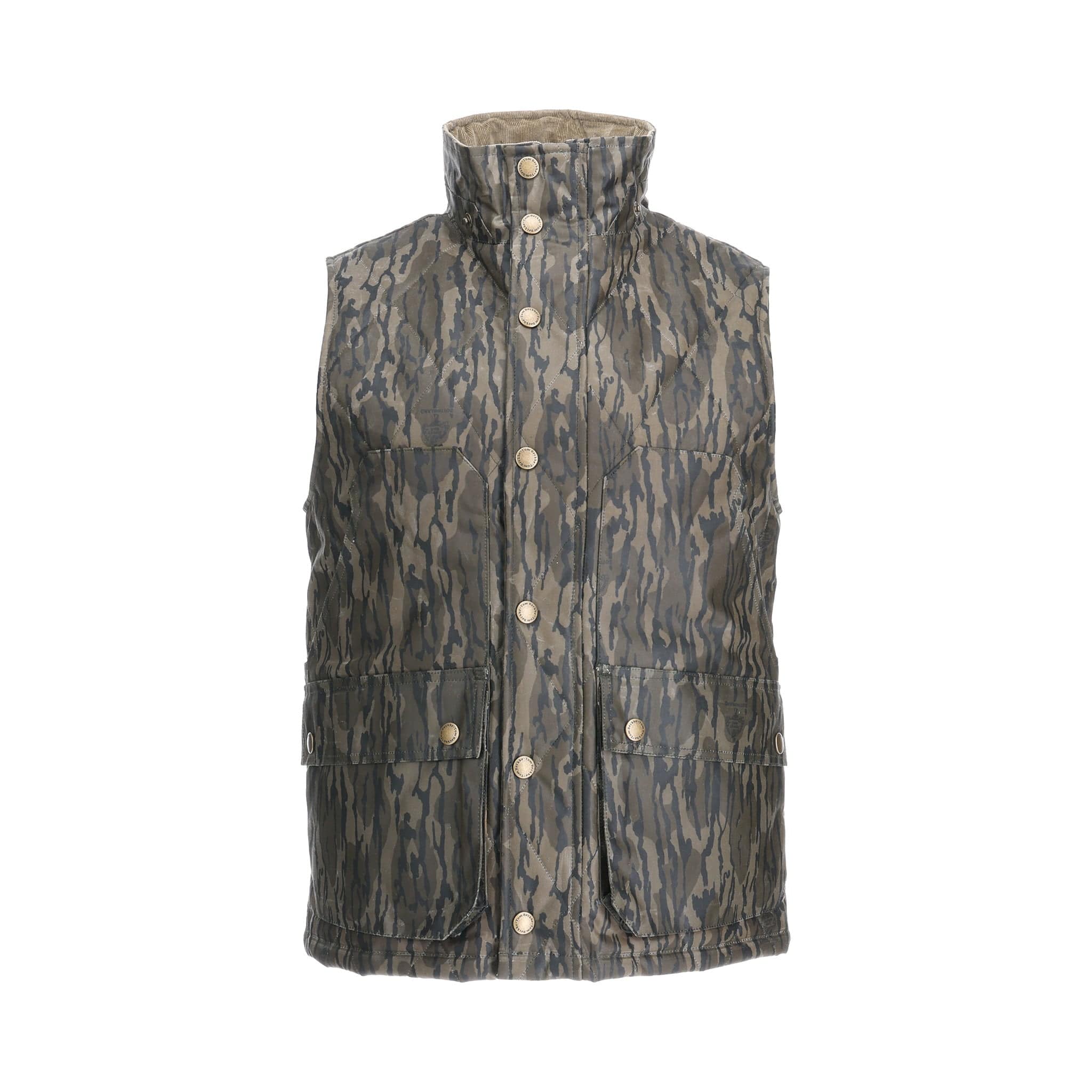 Men's Waxed Canvas Insulated Vest in Mossy Oak Original Bottomland