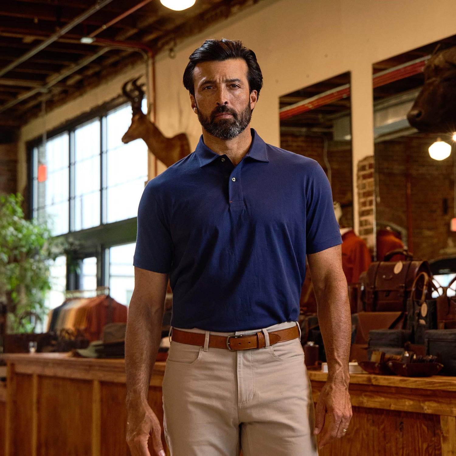 Benton Polo Shirt, Navy / Large Benton Polo Shirt, Navy / Large