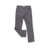 Tom Beckbe Reid Straight Leg Cotton Chino Pant in gray, featuring front and back pockets, shown flat on white.