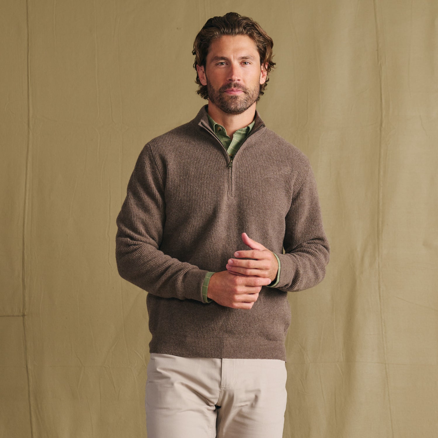 Farris Waffle Knit Quarter Zip