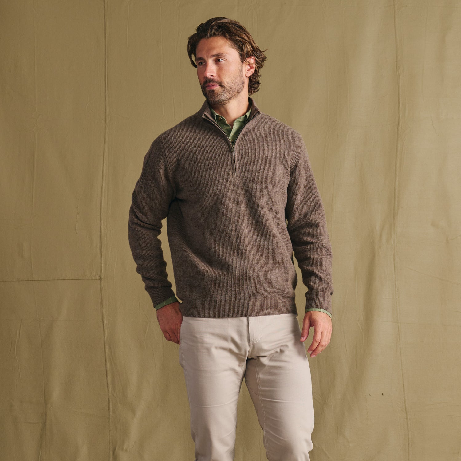 Farris Waffle Knit Quarter Zip
