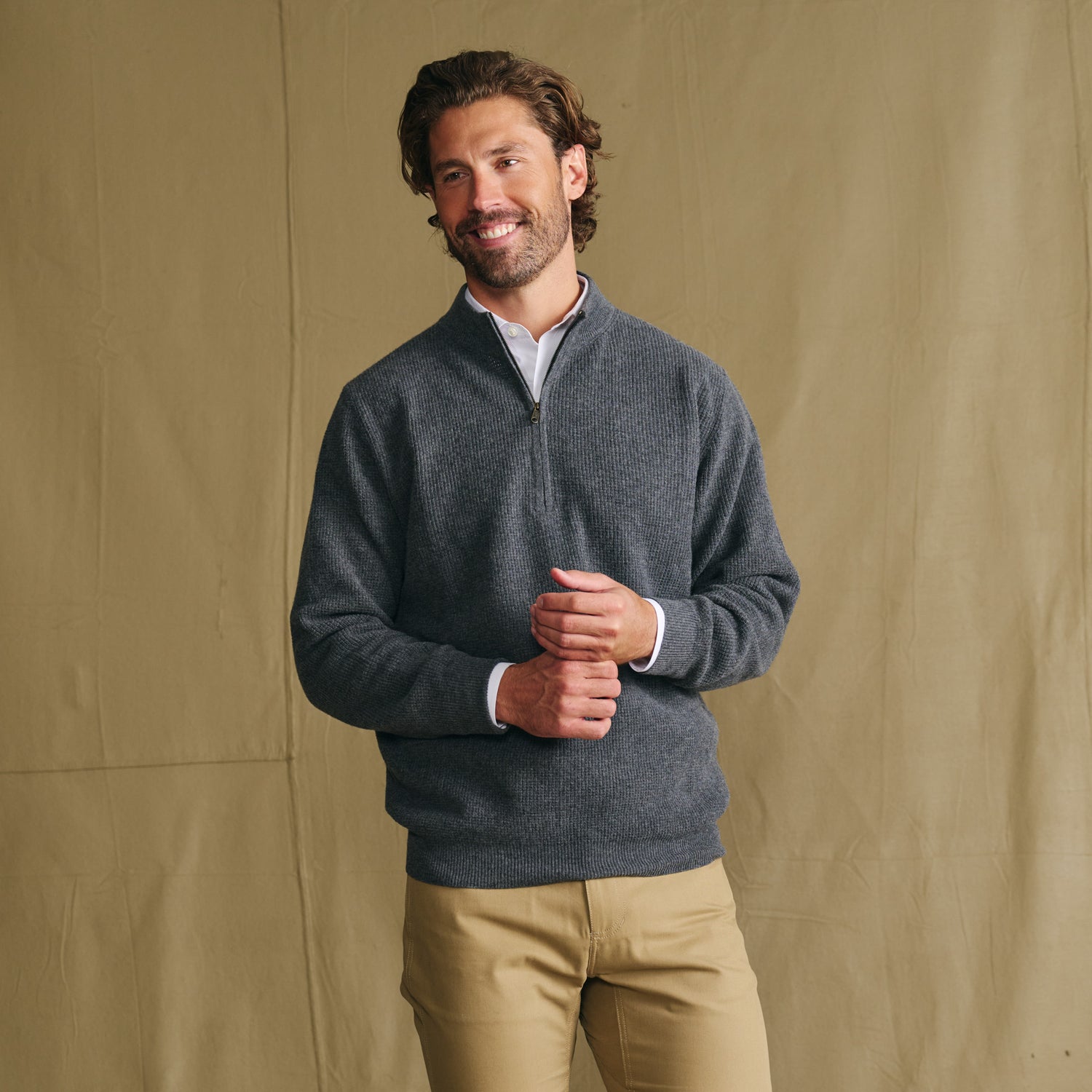 Farris Waffle Knit Quarter Zip