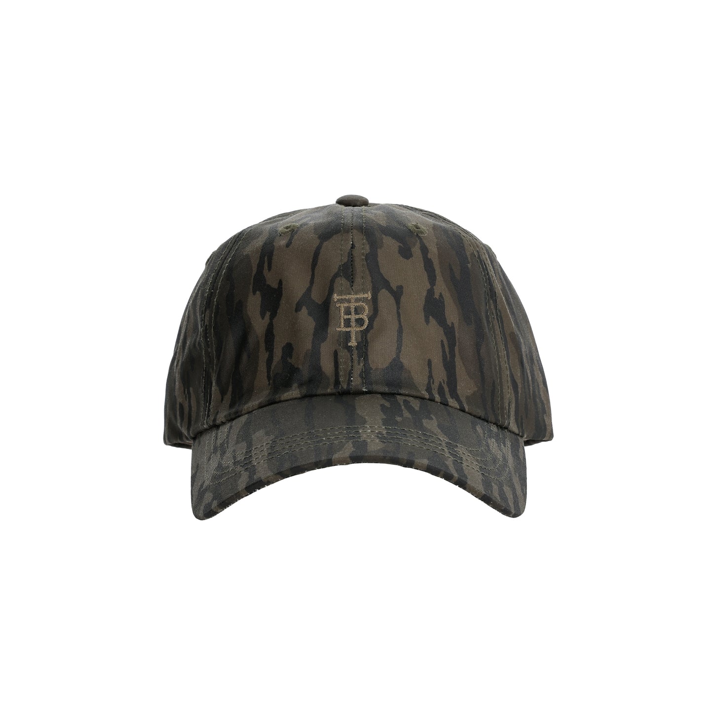 Waxed Cotton 6-Panel Hat in Mossy Oak Original Bottomland - Cattle Brand