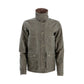 The Tom Beckbe Womens Steward Jacket is brown, waxed, with a high collar and four pockets, shown on white.
