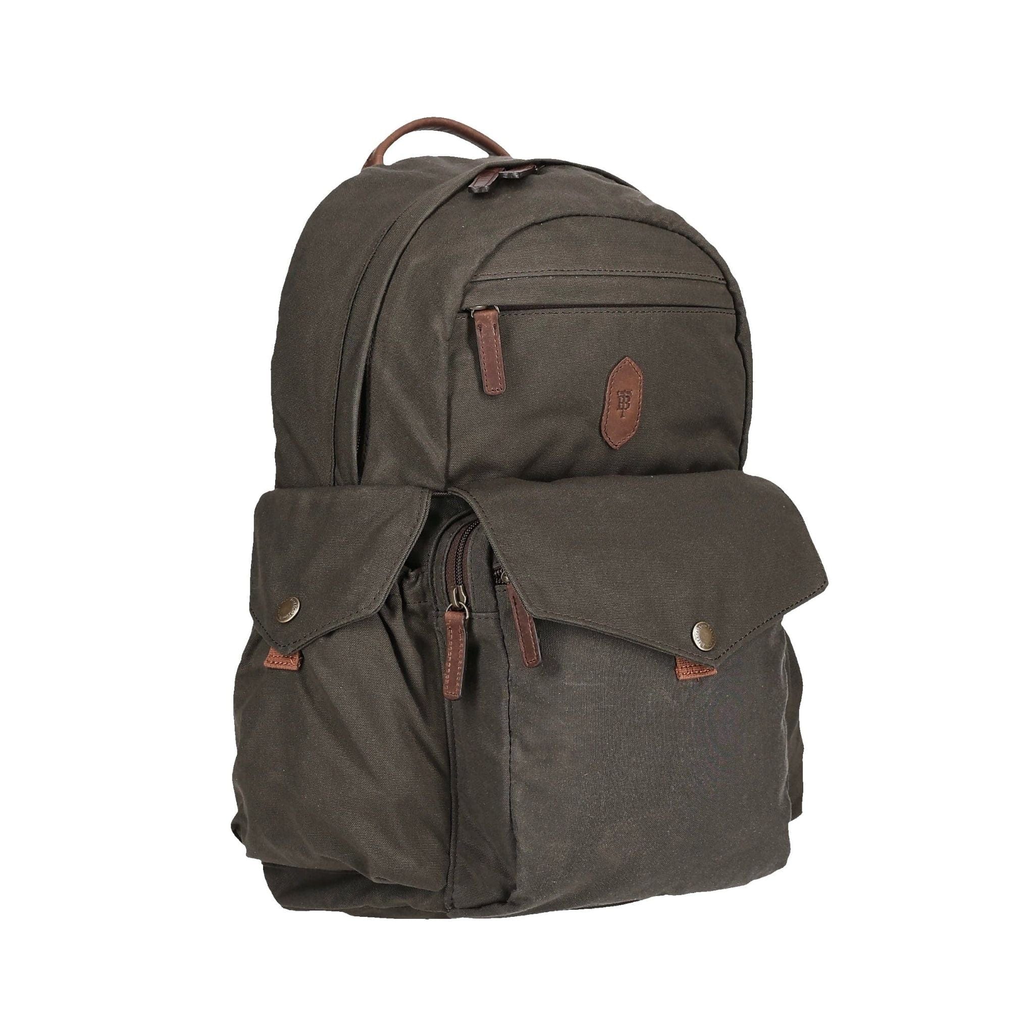 Black waxed canvas discount backpack