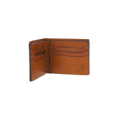 Bison bifold wallet has American-origin leather interior and is embossed with a Tom Beckbe logo.