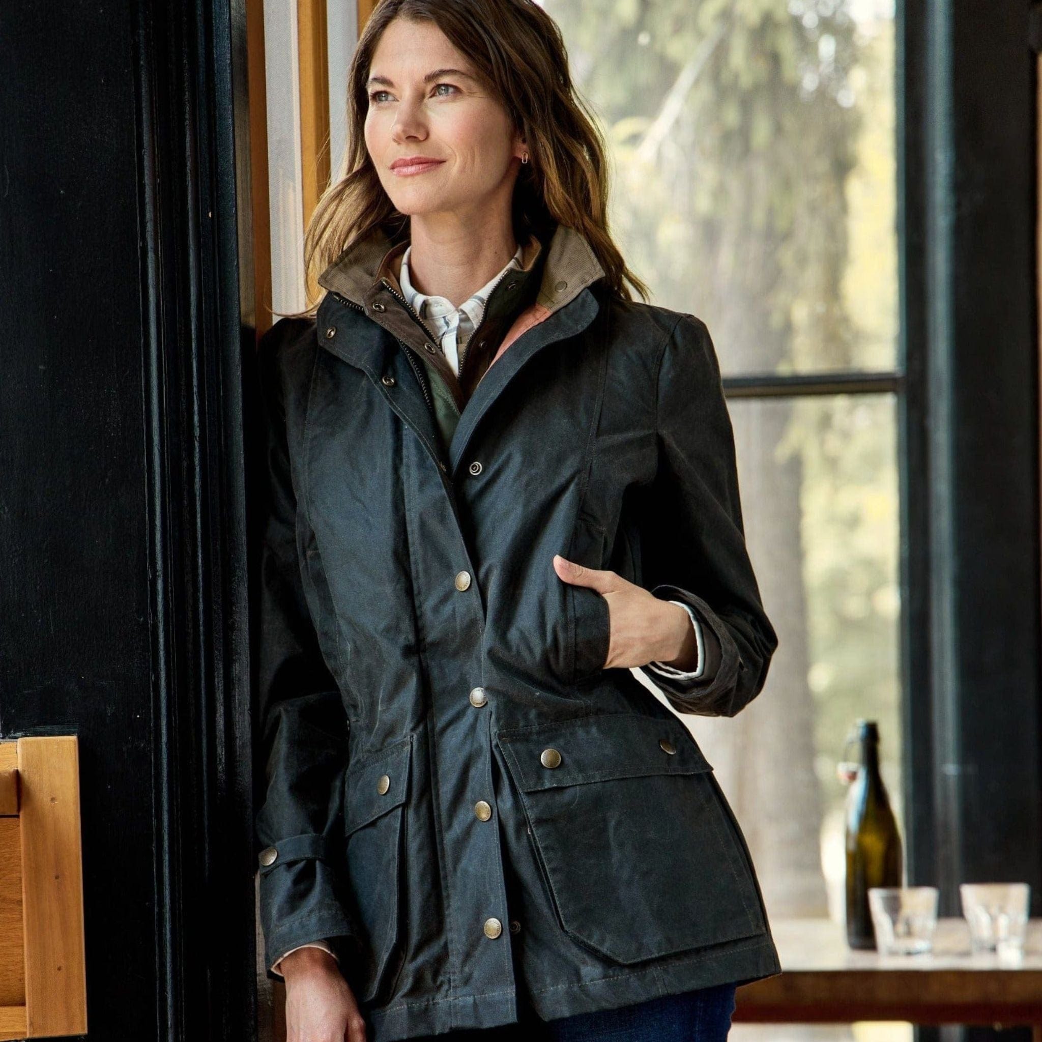 Waxed canvas store jacket women's