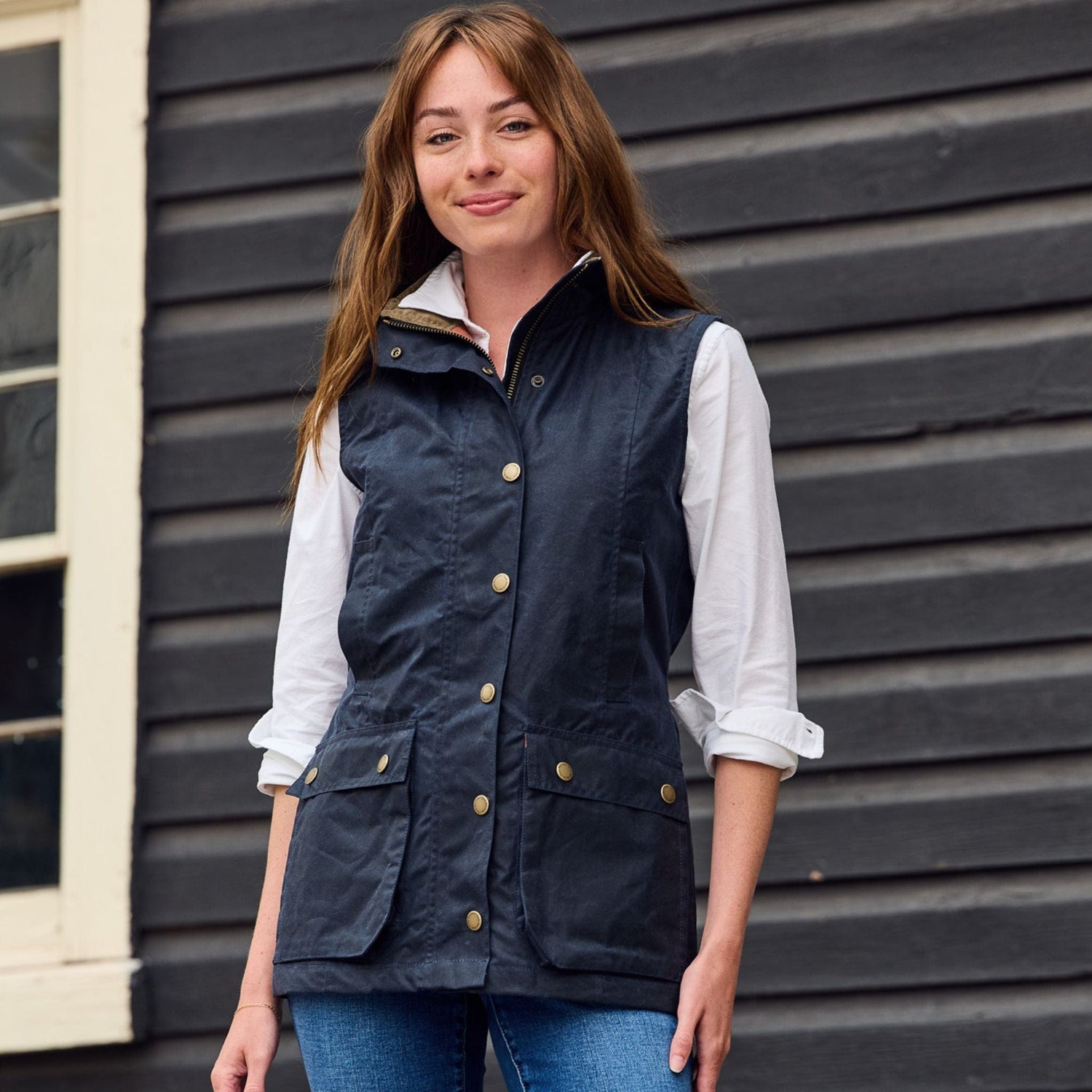 Women's Waxed Canvas Vest | Navy Women's Waxed Canvas Vest | Navy